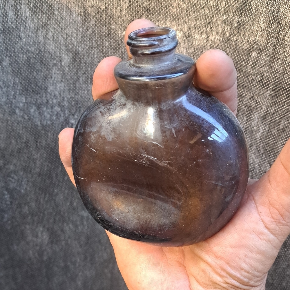 Vintage Source Unknown Brown Glass Bottle